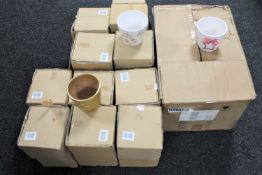 A collection of boxed Christmas plant pots CONDITION REPORT: Each around 10/11cm