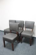 A set of four contemporary brown vinyl dining chairs