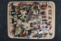A tray of mid twentieth century hand painted lead figures - soldiers including Queen's guards,
