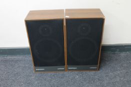 A pair of twentieth century teak cased Wharfedale Linton GX speakers