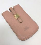 A Hermes pink leather mobile phone cover