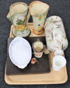 A tray of china, Royal Doulton the gallant fishers jug, Doulton character jug,