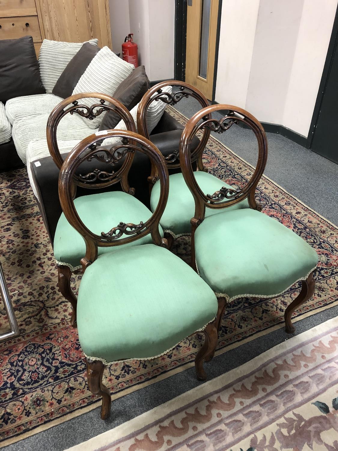 Four Victorian mahogany dining room chairs