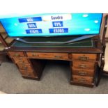 An Edwardian mahogany pedestal desk,