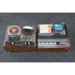 An Ultra reel to reel tape recorder with three tapes,
