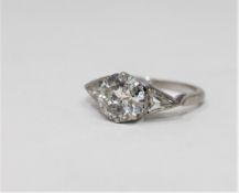 An early twentieth century platinum diamond solitaire ring,