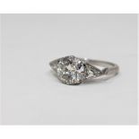 An early twentieth century platinum diamond solitaire ring,