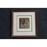 A framed Anthony Gibbs signed in pencil print, Bengal Tiger,