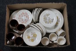 A box of English Biltons Pottery dinner ware