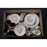 A box of English Biltons Pottery dinner ware