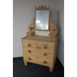 An Edwardian pine dressing chest