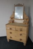 An Edwardian pine dressing chest