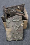 A collection of ten antique wooden printing blocks purportedly late 19th early 20th century from