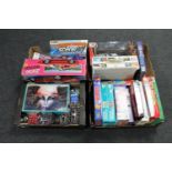 Five boxes of Barbie Ferrari, remote control car, board games,