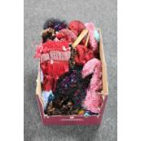 A box of assorted lady's silk and woollen scarves