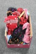 A box of assorted lady's silk and woollen scarves