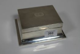 A good quality silver cigarette box, Walker & Hall, Sheffield 1929, width 13.