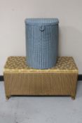 A gold loom blanket box together with a loom linen box