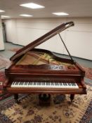 A mahogany cased boudoir grand piano by Gebruder Knake, length 210 cm,