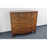 A Victorian mahogany bow-fronted five drawer chest