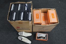 Two boxes of twenty-seven pairs of lady's and gent's shoes