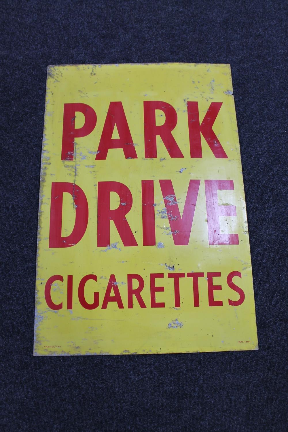 A 20th century tin sign Park Drive Cigarettes