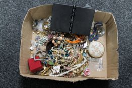 Two boxes containing a large quantity of costume jewellery