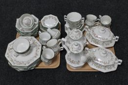 Two trays of Johnson Bros Eternal Beau tea and dinner ware