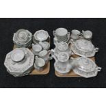 Two trays of Johnson Bros Eternal Beau tea and dinner ware