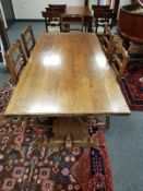 An oak refectory dining table,