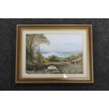 A gilt framed Marie Roch acrylic - view of Derwent Water