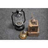 A vintage railway lamp,