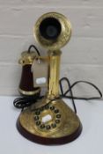 A Franklin Mint Alexander Graham Bell commemorative candlestick telephone,