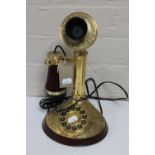 A Franklin Mint Alexander Graham Bell commemorative candlestick telephone,