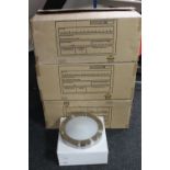 Three boxes of 12 in total circular chrome bathroom spot lights