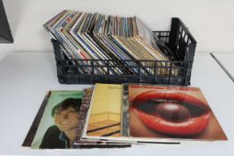 A crate of vinyl LP records : Roy Orbison, Boney M,