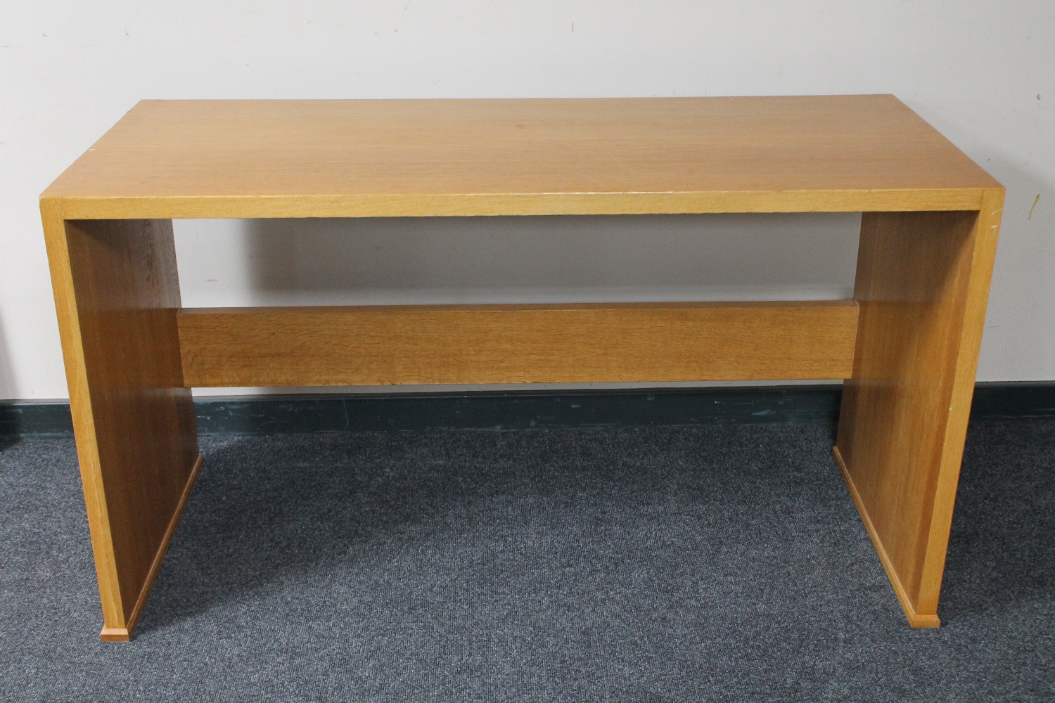 A mid 20th century oak church style side table