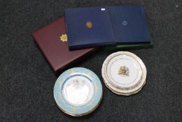A collection of commemorative plates including Crown Staffordshire, Coalport,
