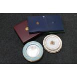 A collection of commemorative plates including Crown Staffordshire, Coalport,