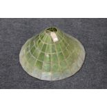 A Tiffany style green glass light shade