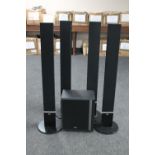 An LG five speaker surround sound system