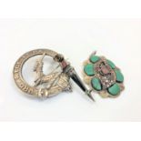 Two Scottish silver brooches and a pendant (3)