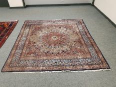 An antique Persian Moud rug 200 cm x 200 cm