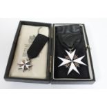 A white enamel medal with miniature on black ribbon in Toye, Kenning & Spencer case.