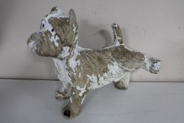 A life size plaster figure of a Scottie dog