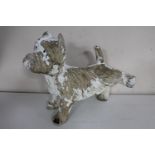 A life size plaster figure of a Scottie dog