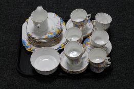 A tray of thirty-nine pieces of Wellington Bone China tea china