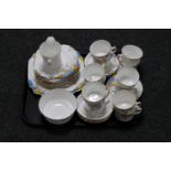 A tray of thirty-nine pieces of Wellington Bone China tea china