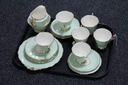 A tray of twenty-one piece Rosalind bone china tea service