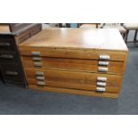 A 20th century six drawer plan chest CONDITION REPORT: 116cm wide by 92cm deep by